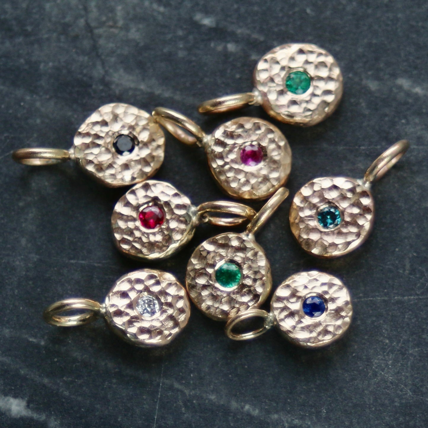 Red Spinel & Recycled Solid 9ct Yellow Gold Pebble Pendant Necklace image 3