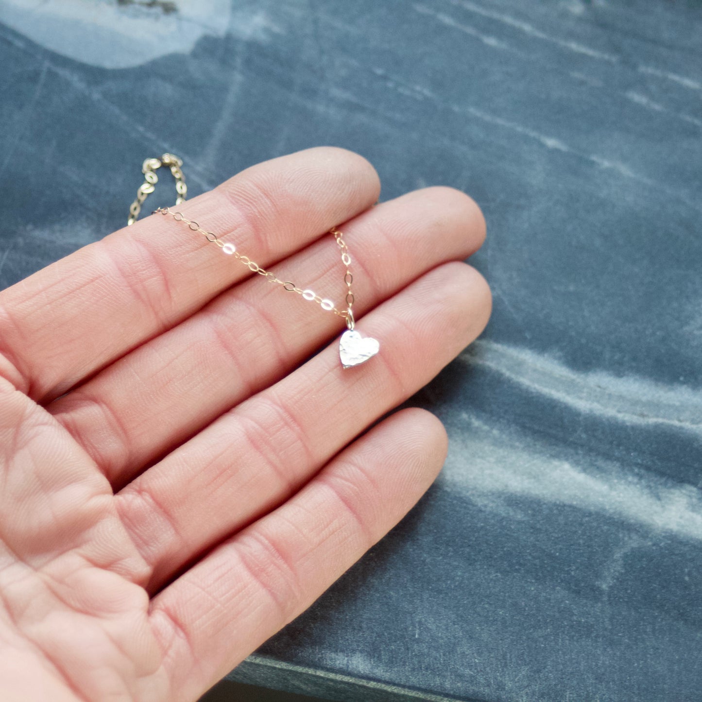 Solid 9ct Gold Heart Delicate Necklace image 4