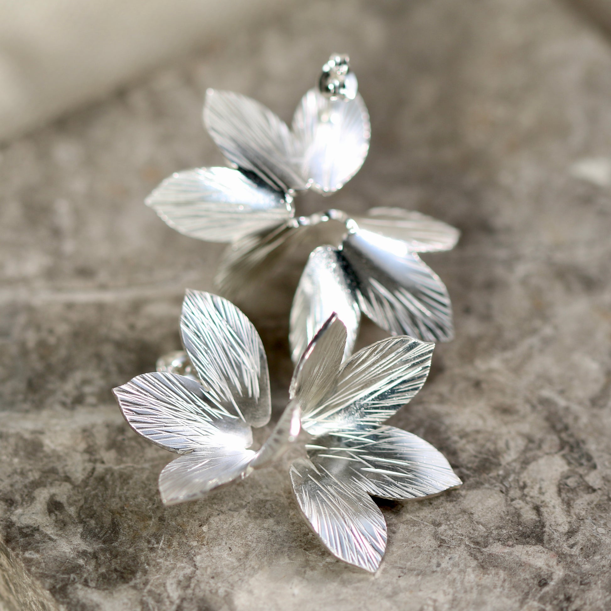 Statement Floral Textured Earrings image 5