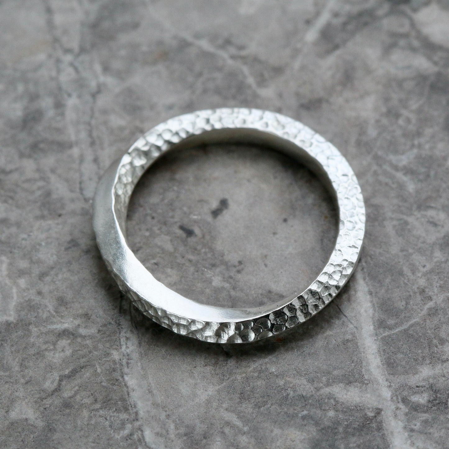 Silver Textured Möbius Twist Ring image 4