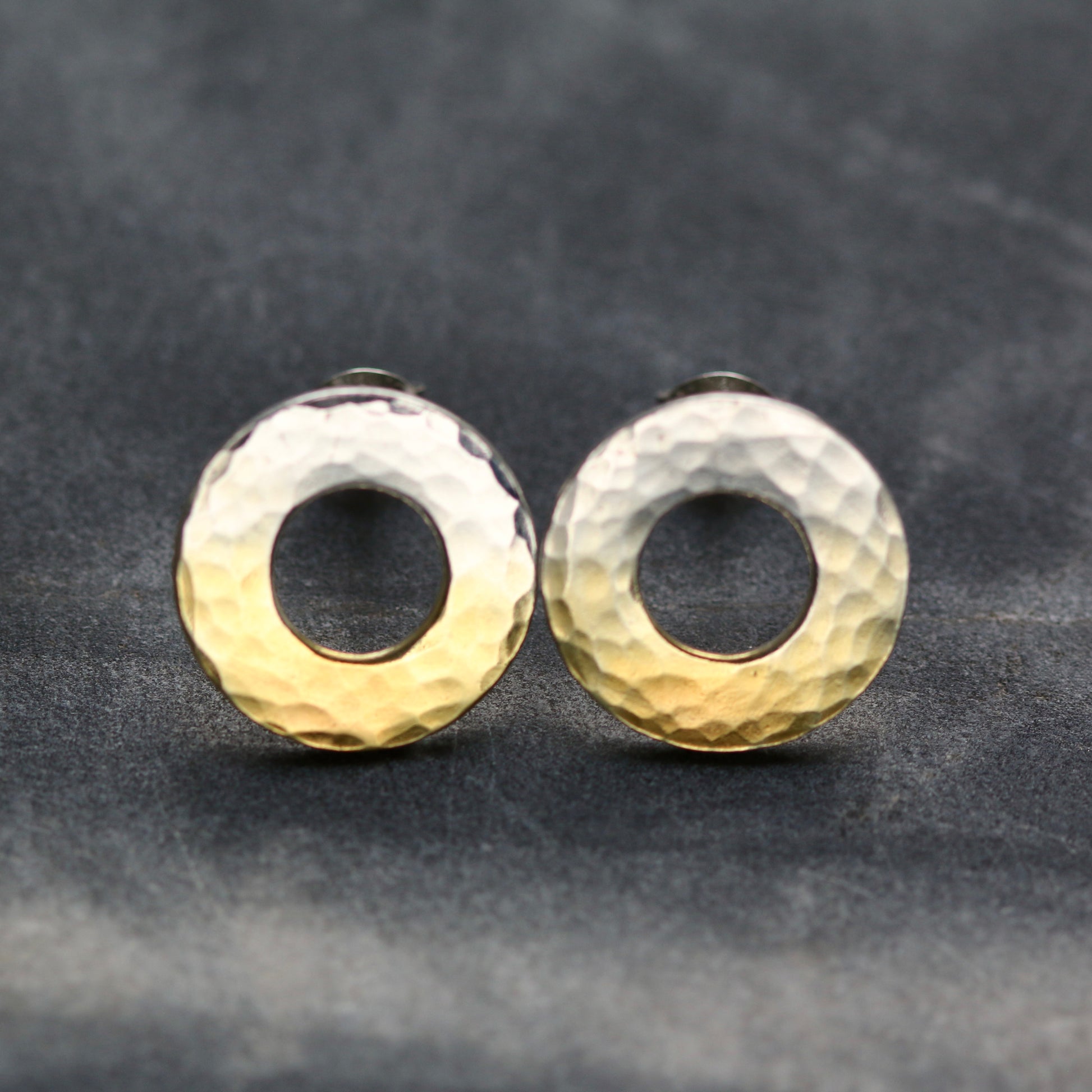 15mm Fade Hammered Wide Washer Studs image 0