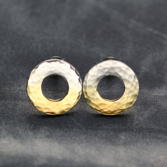 15mm Fade Hammered Wide Washer Studs image 0