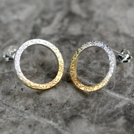 Dot Circle Hoop Studs image 0