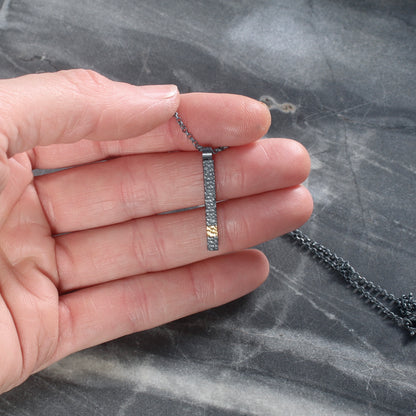 Keum Boo Oxidised Bar Necklace image 4
