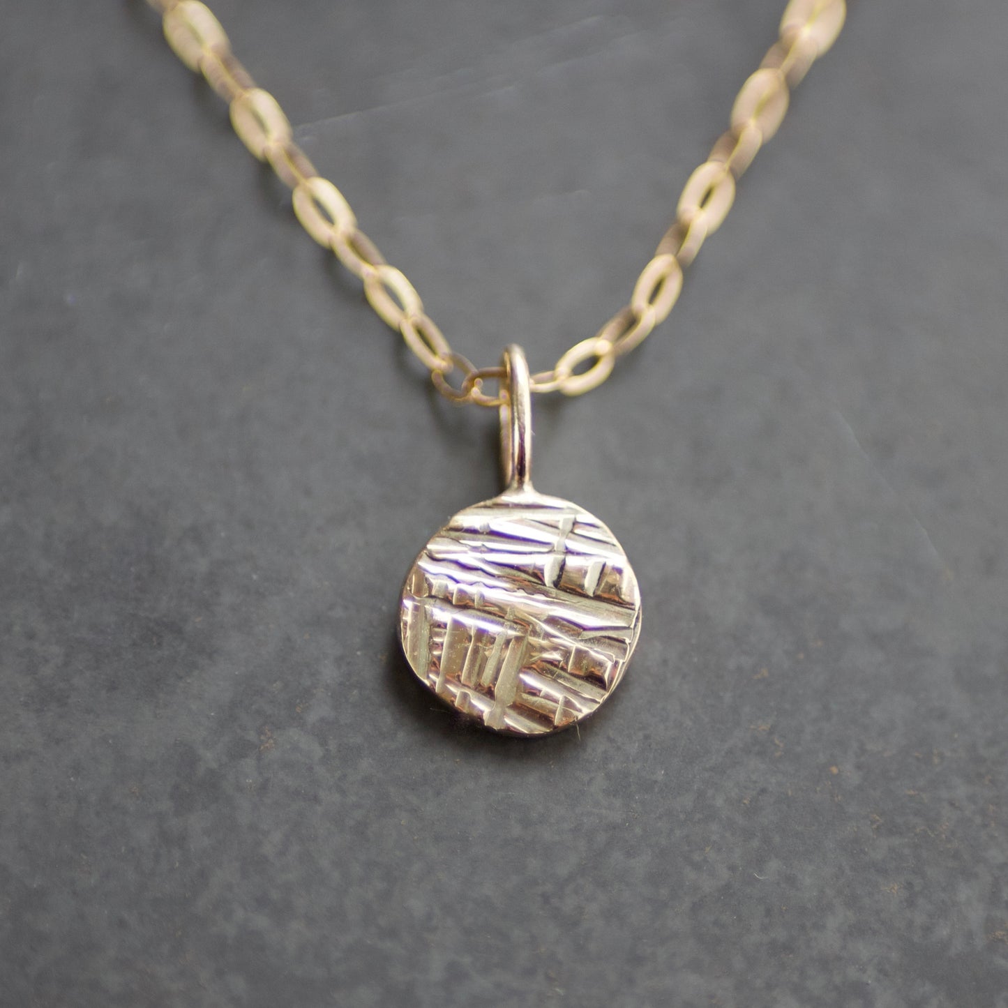 Recycled Solid 9ct Gold Criss Cross Disc Studs image 4