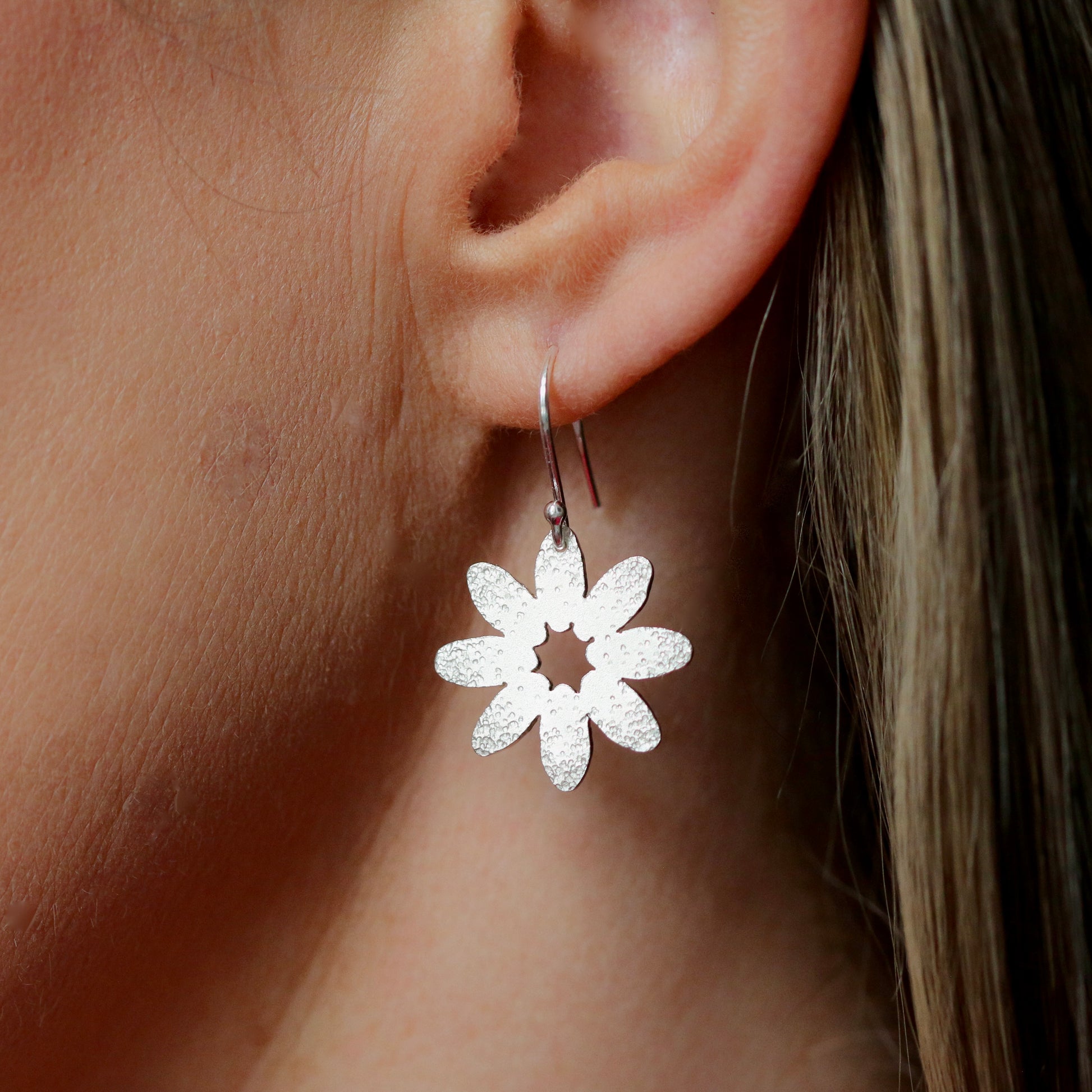 Floral Dot Textured Drop Earrings image 1