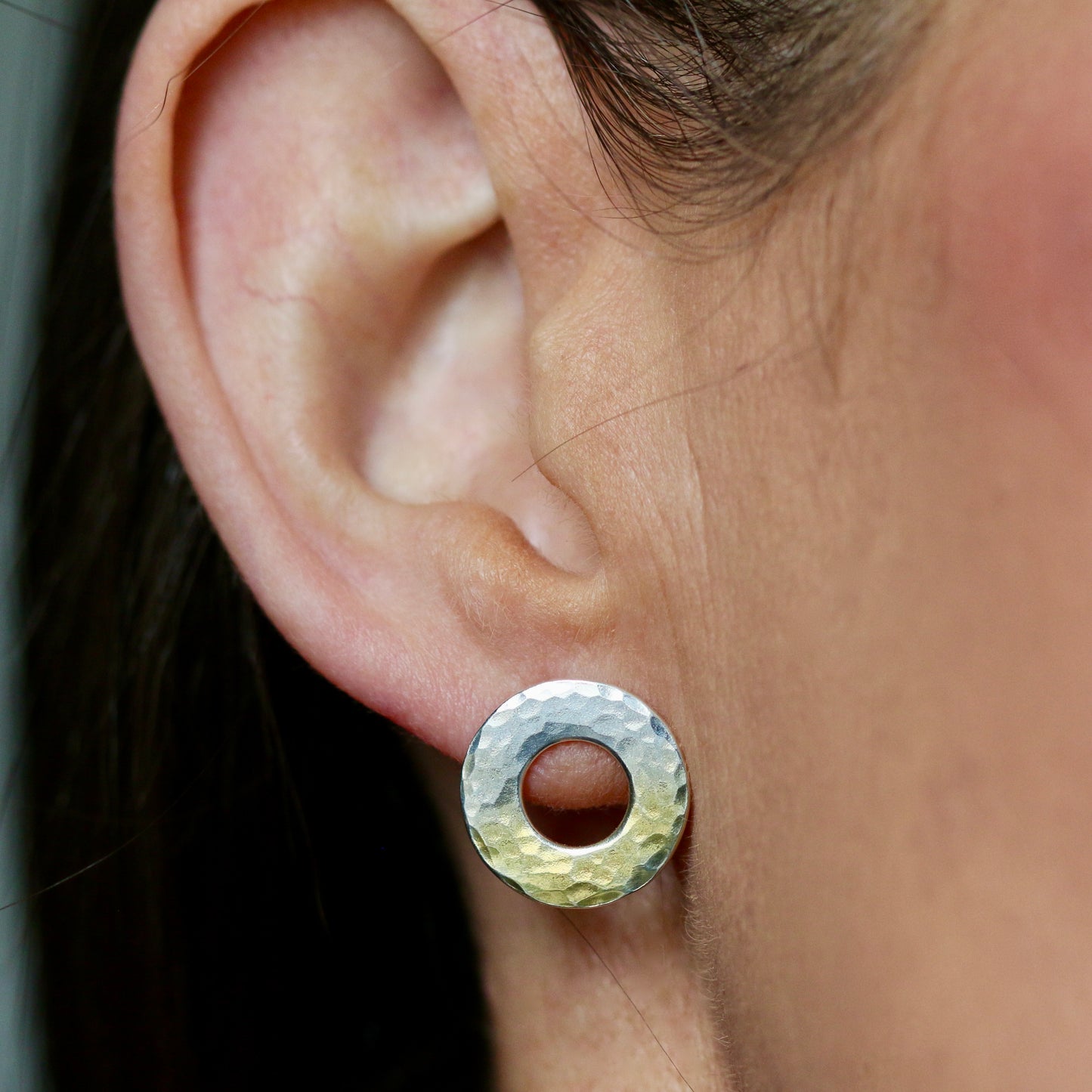 15mm Fade Hammered Wide Washer Studs image 6