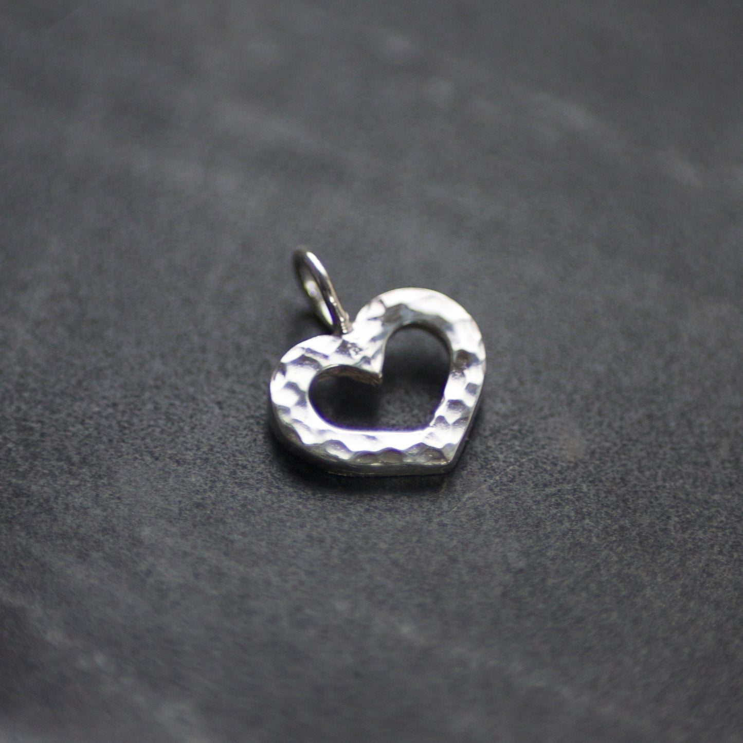 Solid Recycled Sterling Silver Open Heart Delicate Necklace image 2