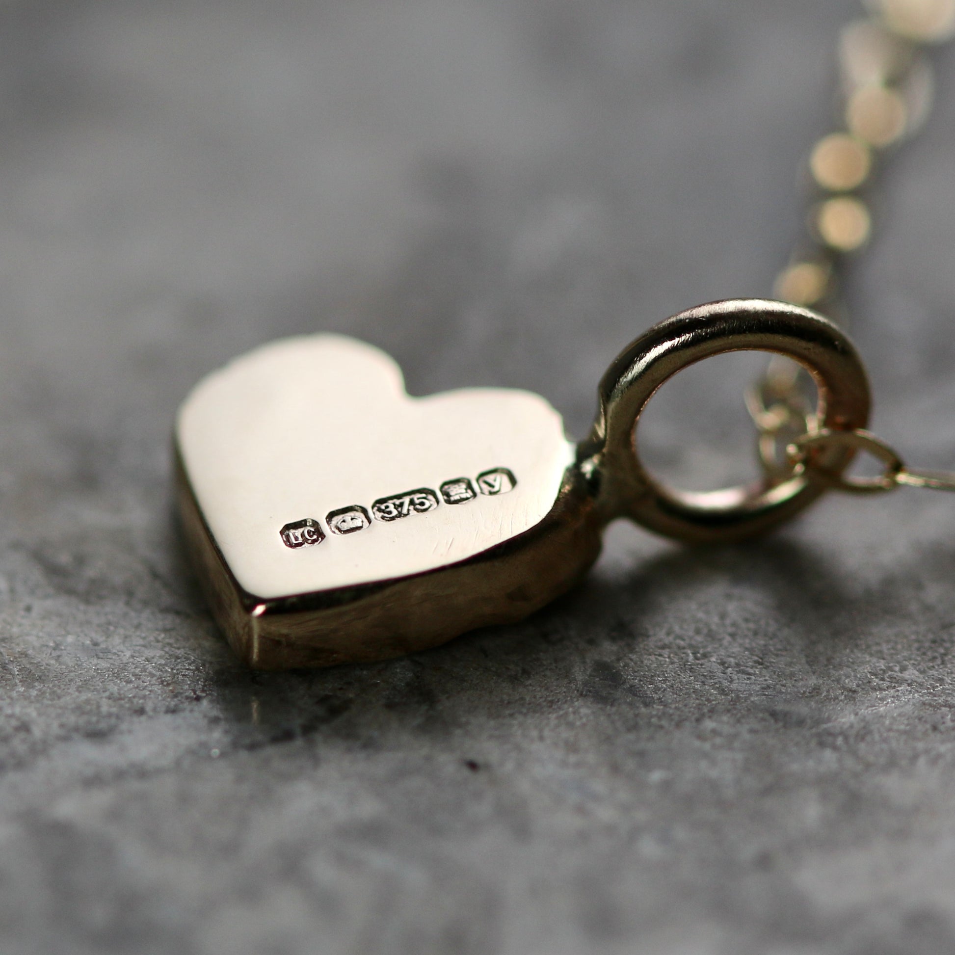 Sapphire & Recycled Solid 9ct Yellow Gold Heart Pendant Necklace image 3