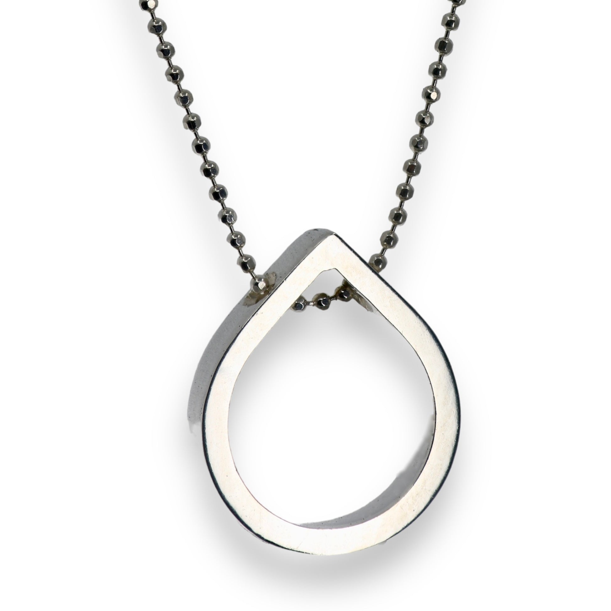 Solid Silver LC Teardrop Slider Necklace image 0