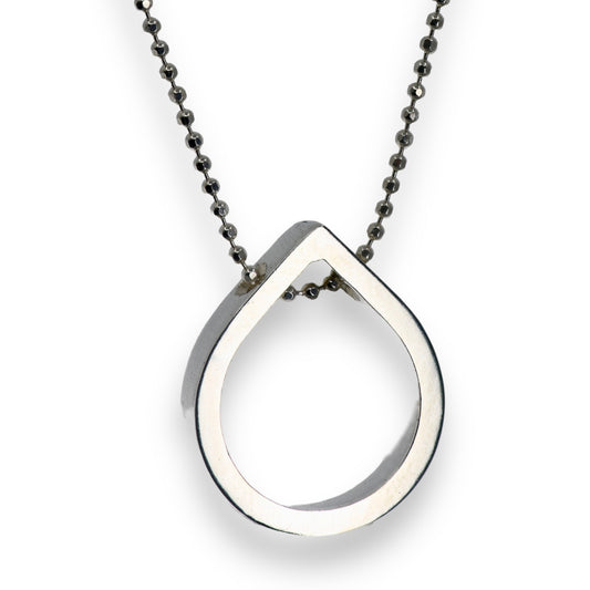 Solid Silver LC Teardrop Slider Necklace image 0