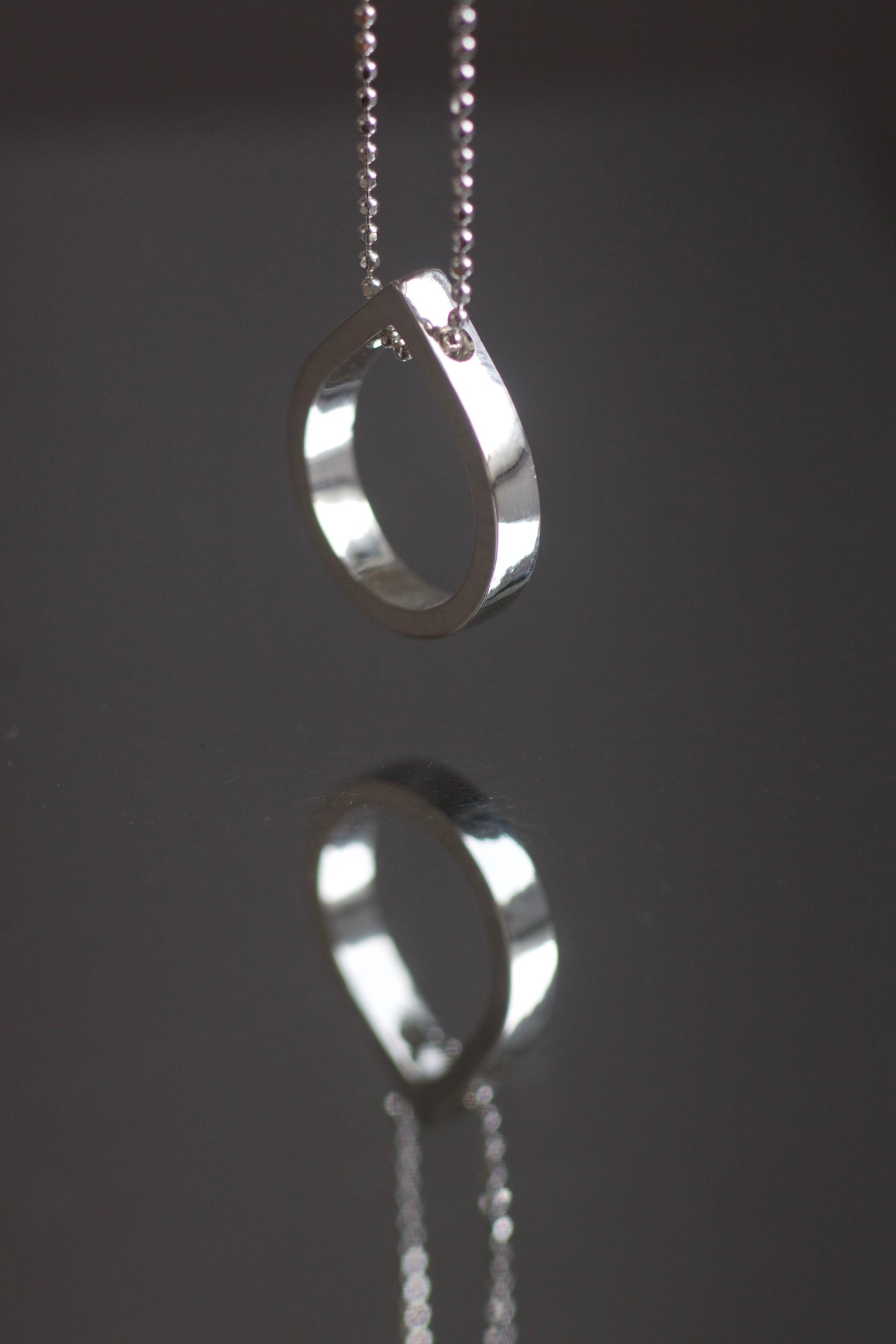 Solid Silver LC Teardrop Slider Necklace image 4
