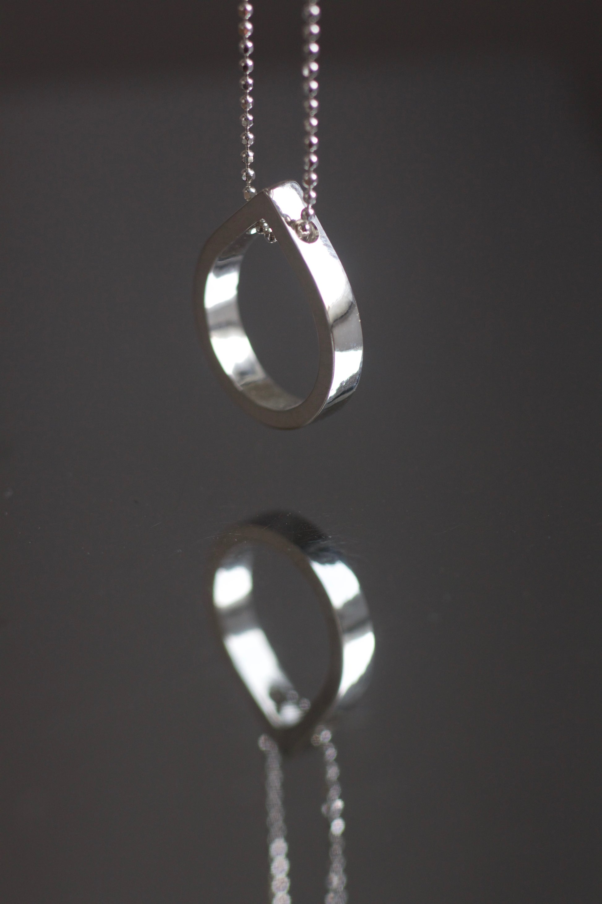 Solid Silver LC Teardrop Slider Necklace image 4