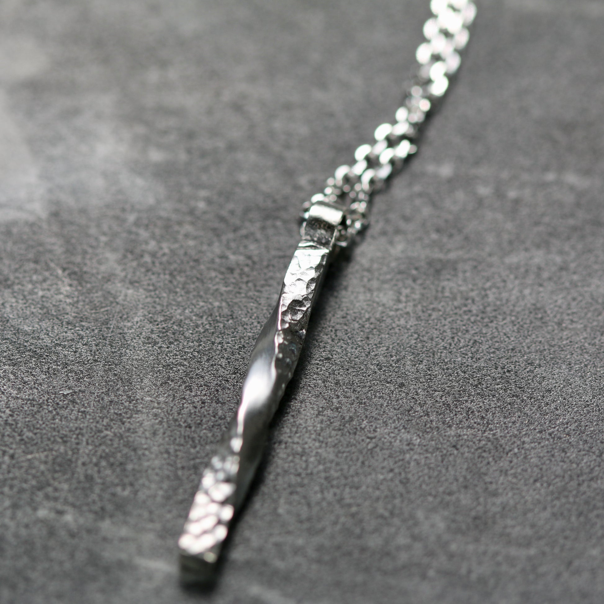 Silver Textured Twist Column Pendant image 3