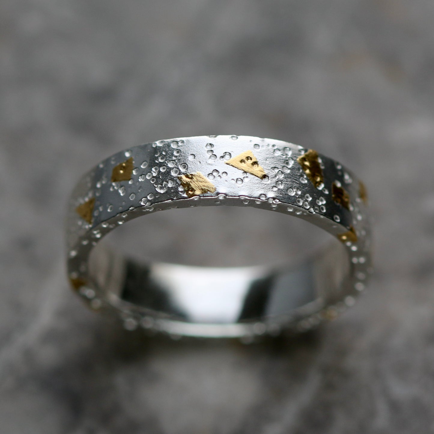 Black Diamond Confetti Keum Boo Textured 5mm Ring image 6