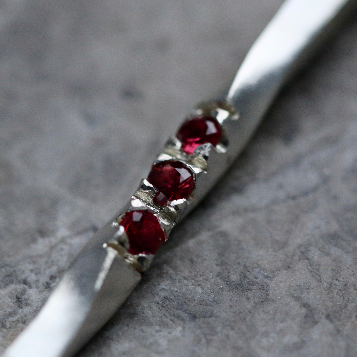 Triple Red Spinel Twist Silver Pendant image 3