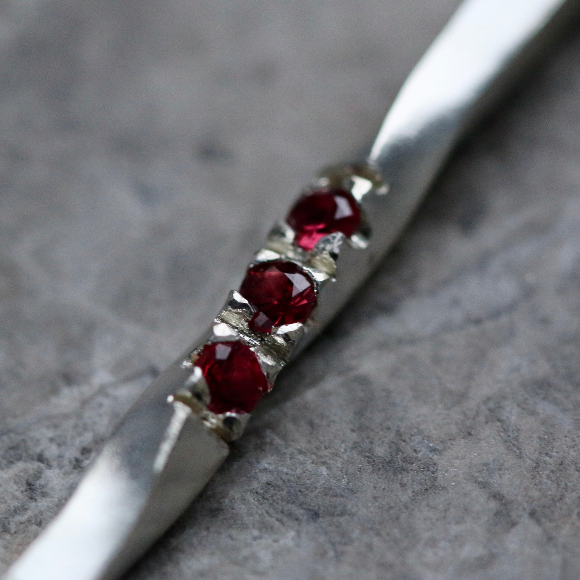 Triple Red Spinel Twist Silver Pendant image 3