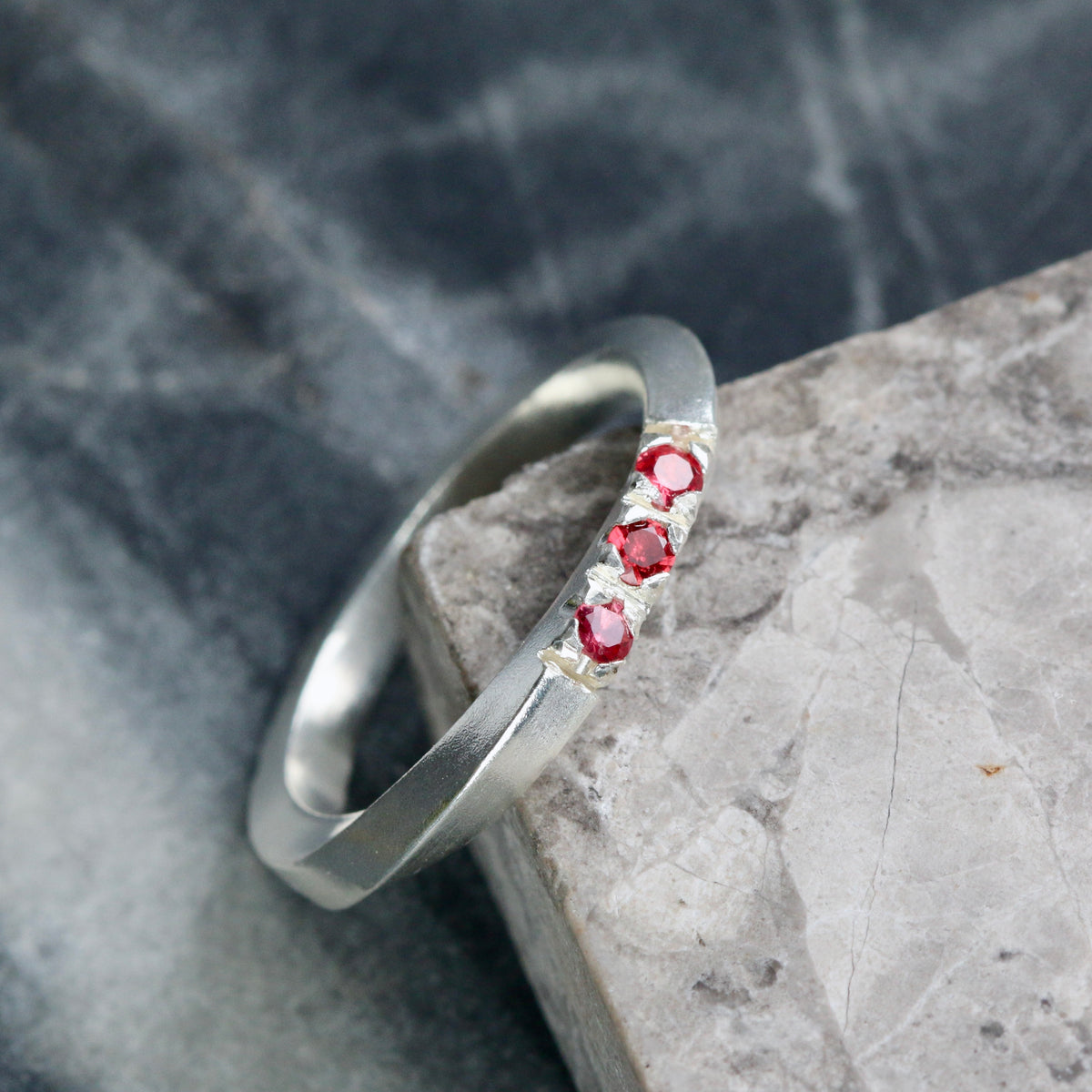 Spinel Silver Twist Ring - UK size M.5 image 2