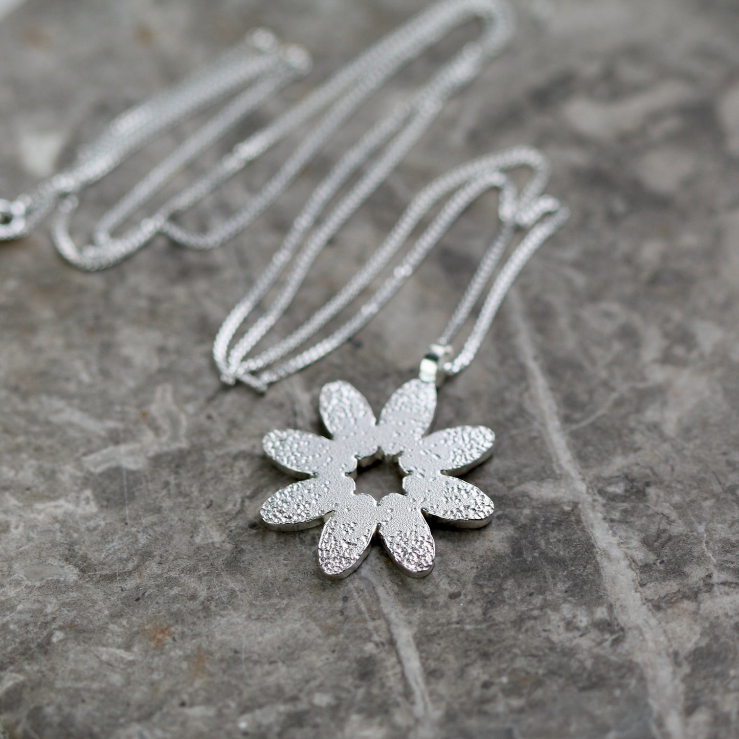 Floral Dot Textured Pendant Necklace image 0