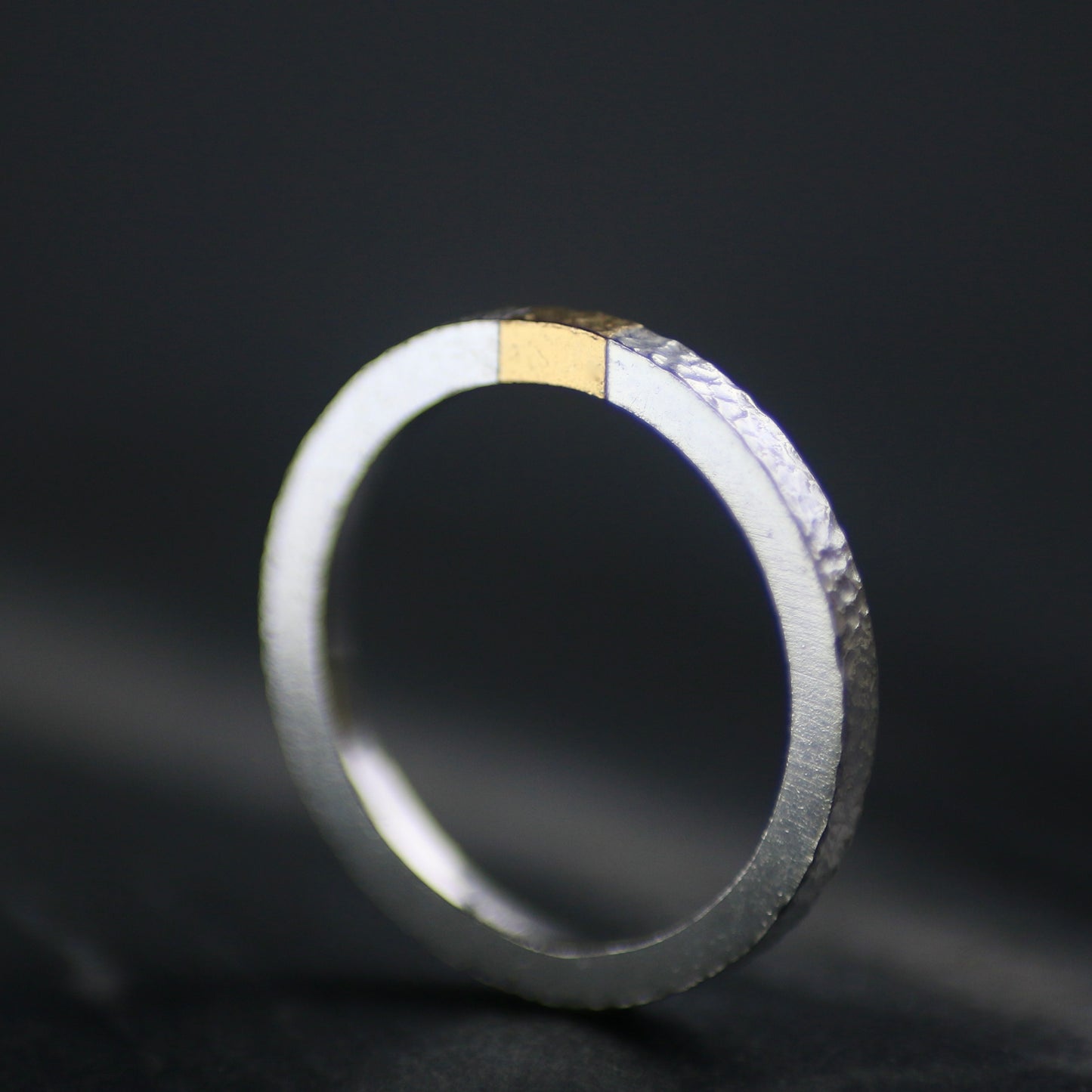 2mm Silver & Gold Keum Boo Textured Ring image 7