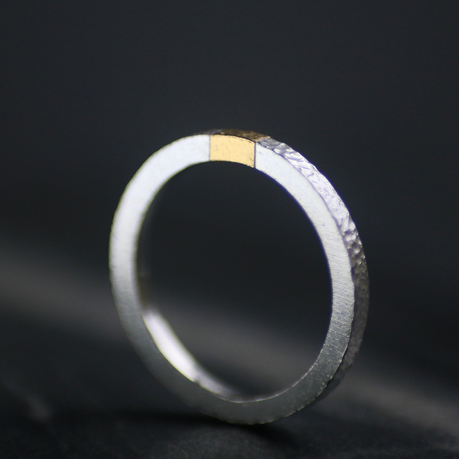 2mm Silver & Gold Keum Boo Textured Ring image 7