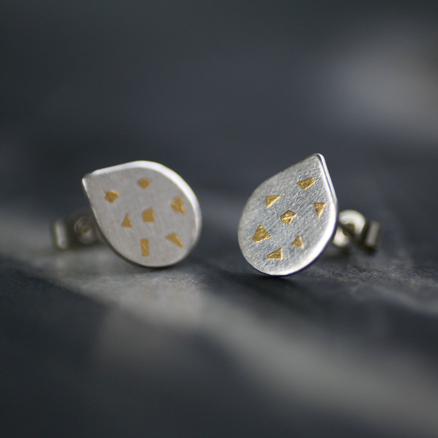 Silver Confetti Keum Boo Studs image 3