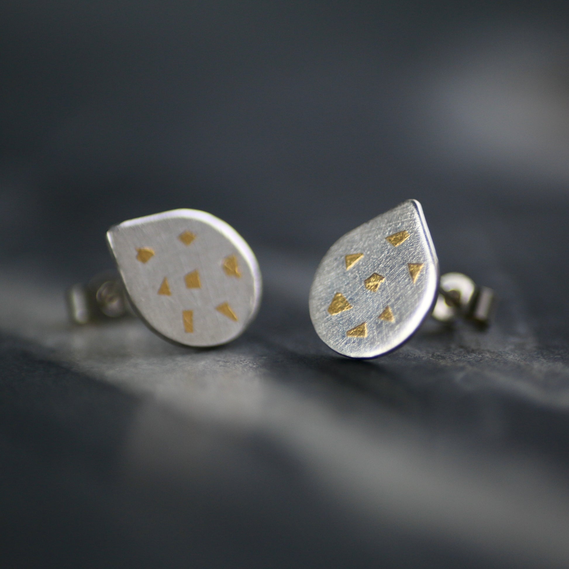 Silver Confetti Keum Boo Studs image 3