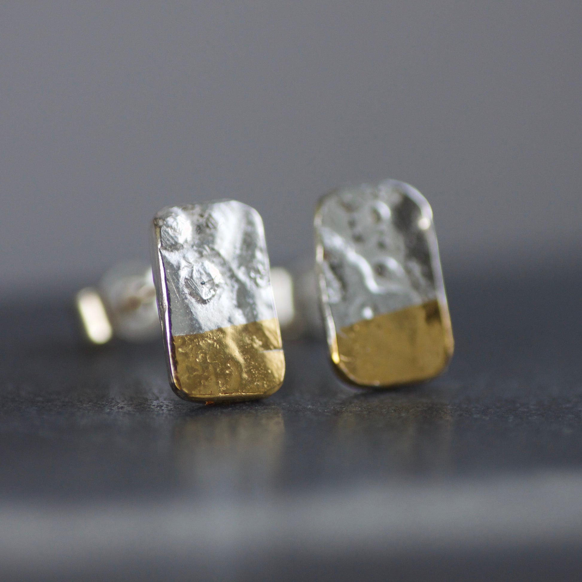 LINEAR Mini Dip Block Stud Earrings image 1
