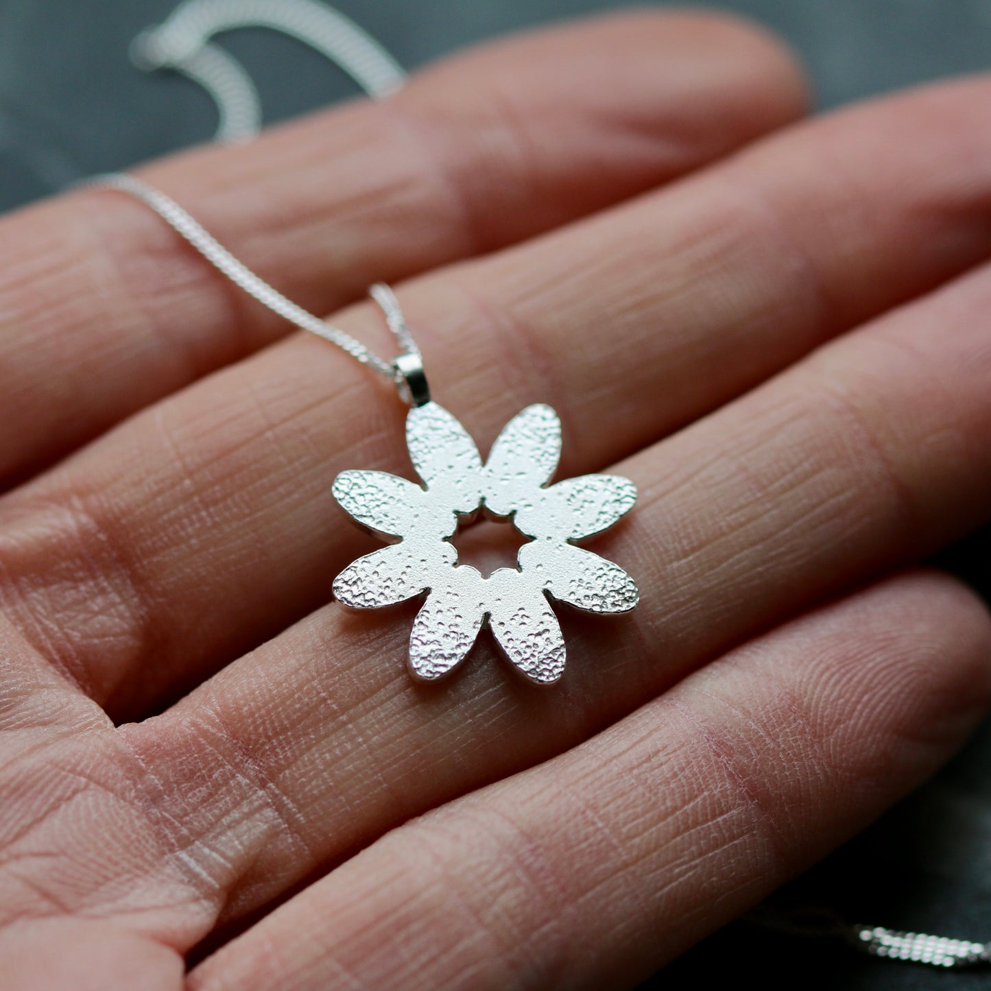 Floral Dot Textured Pendant Necklace image 1