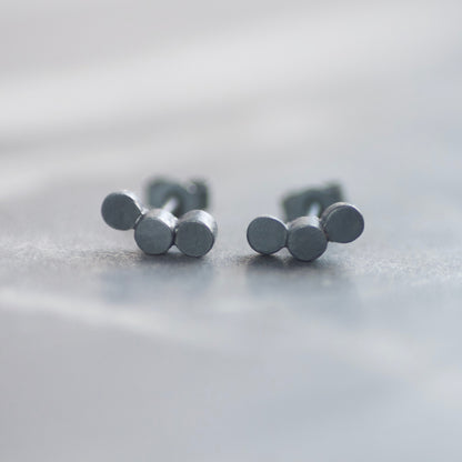 Solid Sterling Cylinder Stud Earrings image 5