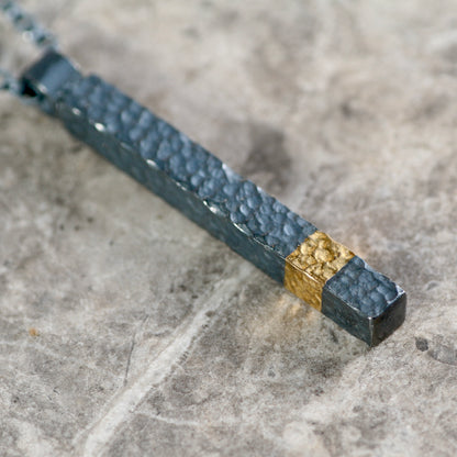 Keum Boo Oxidised Bar Necklace image 2