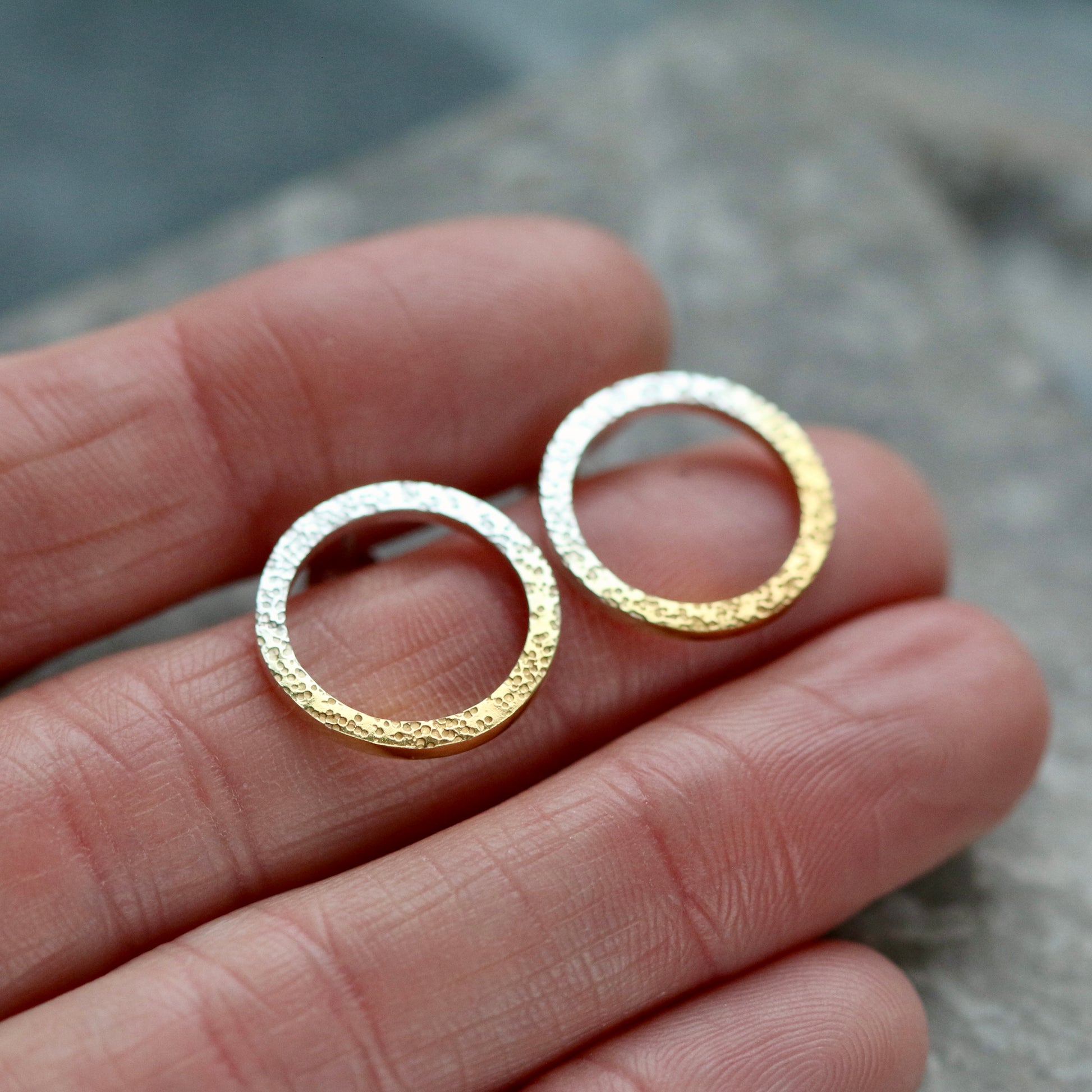 Dot Circle Hoop Studs image 1