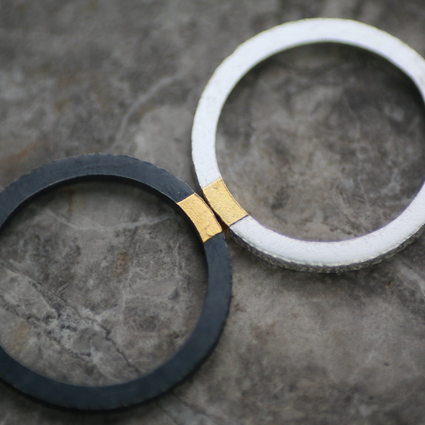 2mm Silver & Gold Keum Boo Textured Ring image 4