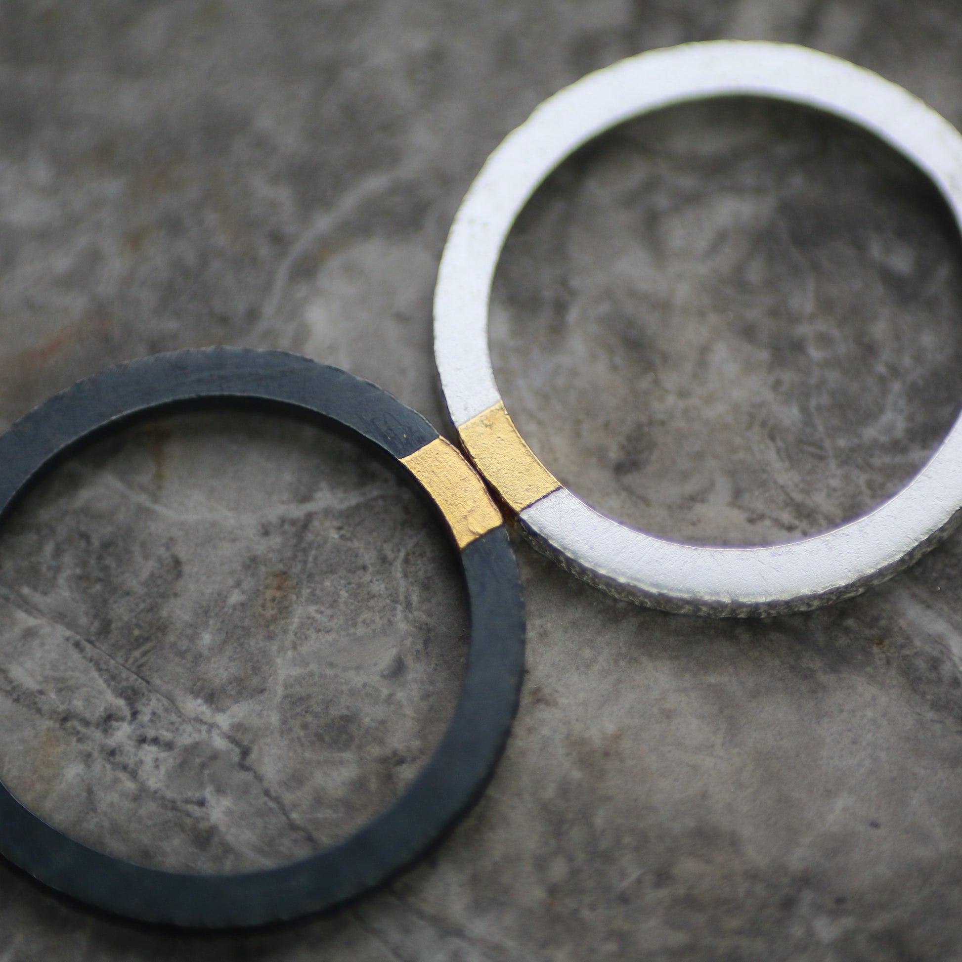 2mm Silver & Gold Keum Boo Textured Ring image 4