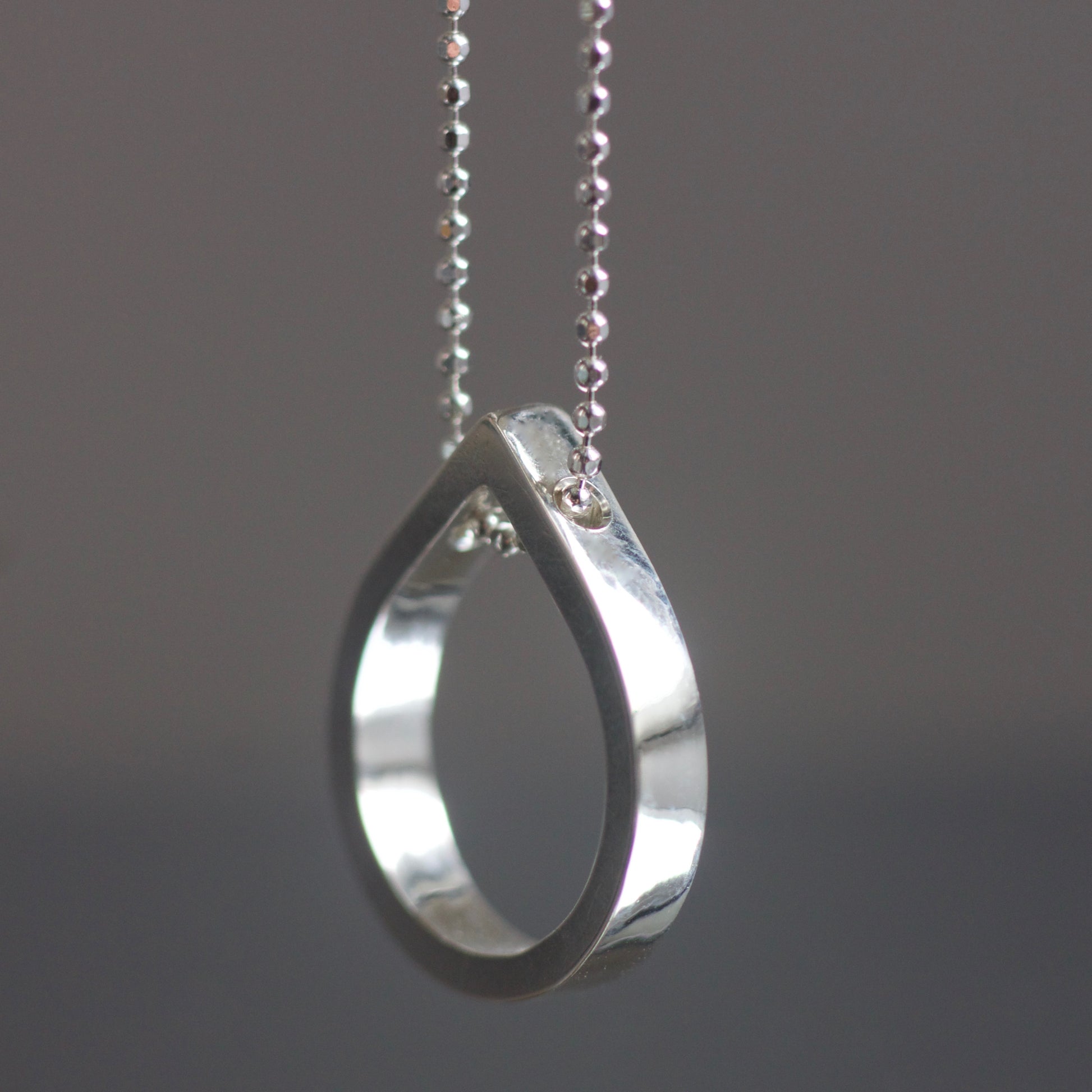 Solid Silver LC Teardrop Slider Necklace image 2