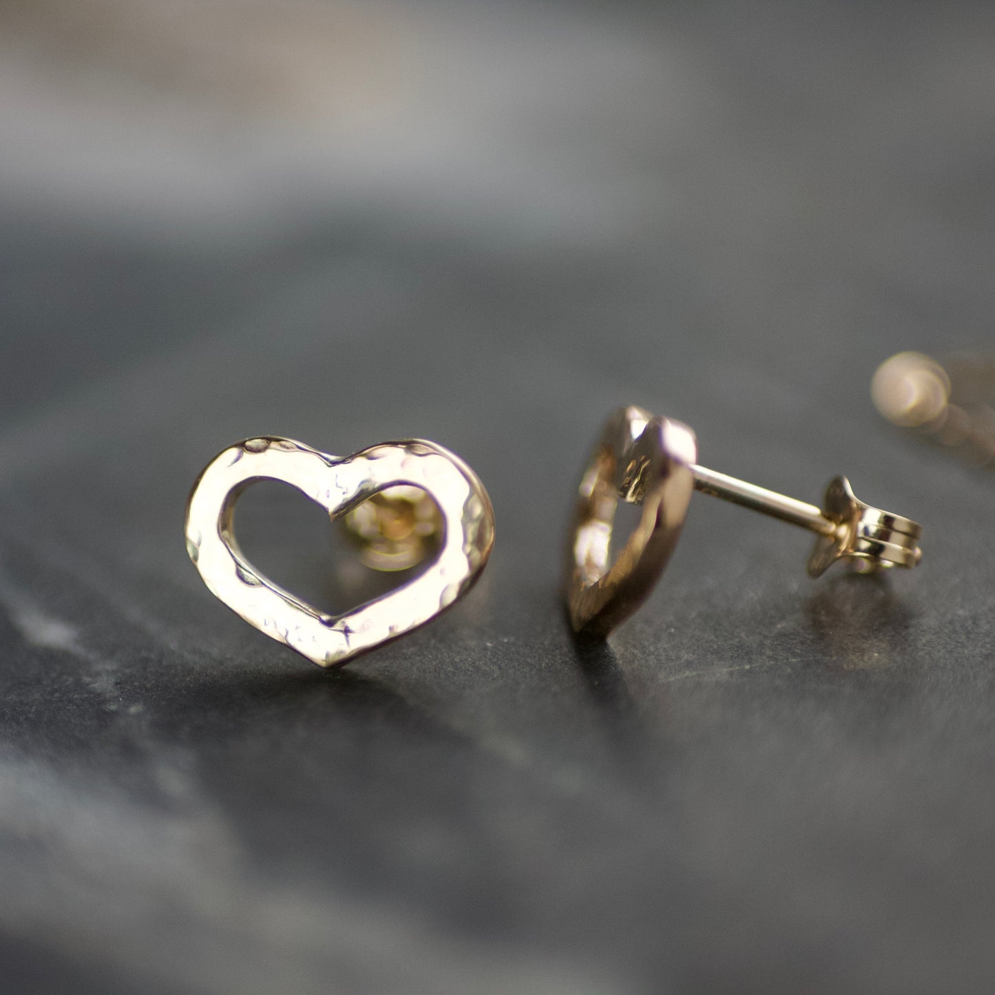 9ct Open Heart Stud Earrings image 2