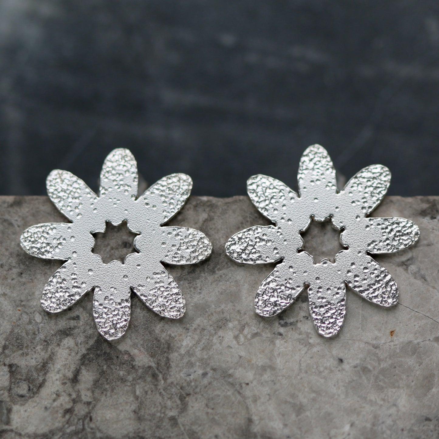 Floral Dot Textured Stud Earrings image 4
