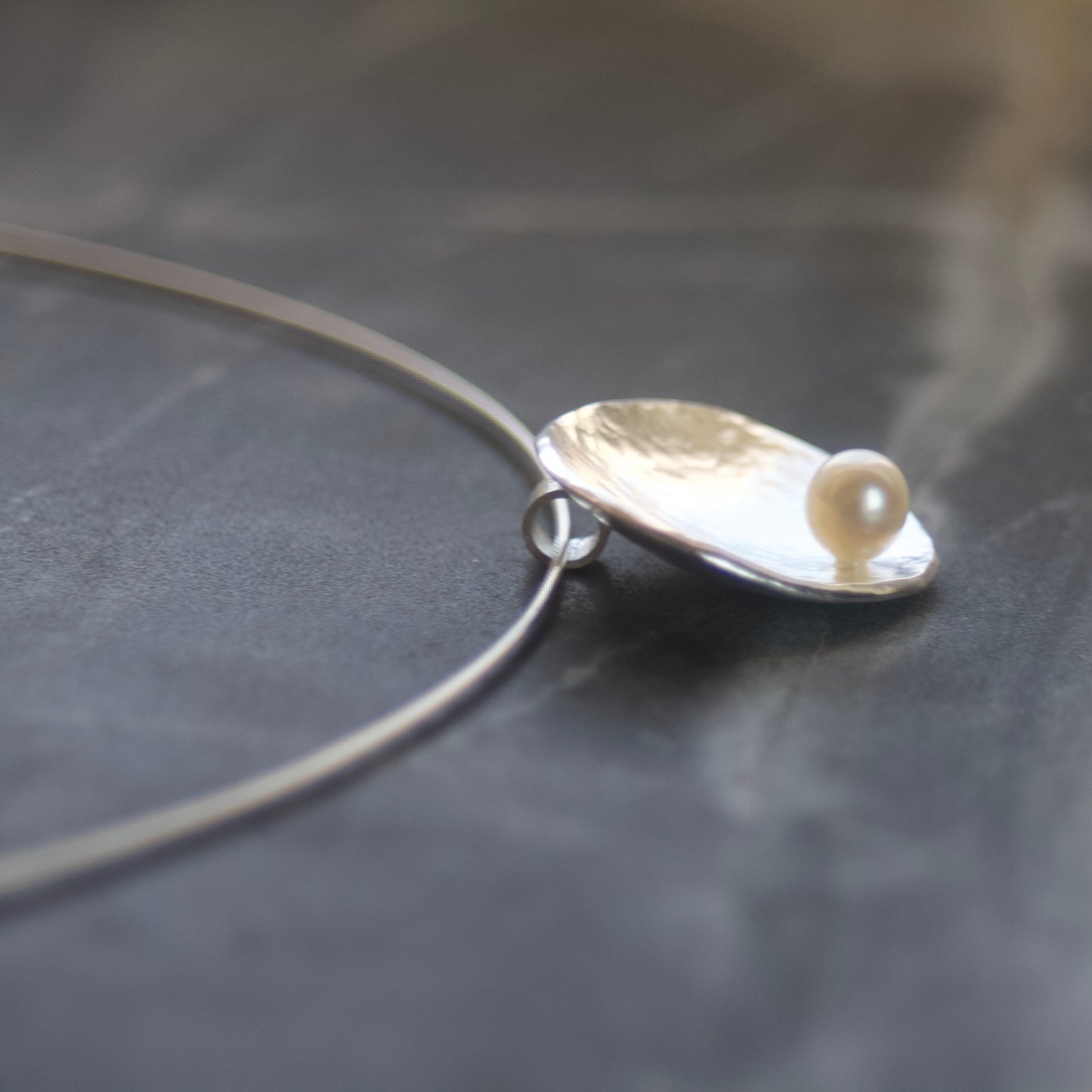 GEOM Pearl & Sterling Silver Cable Necklace image 1